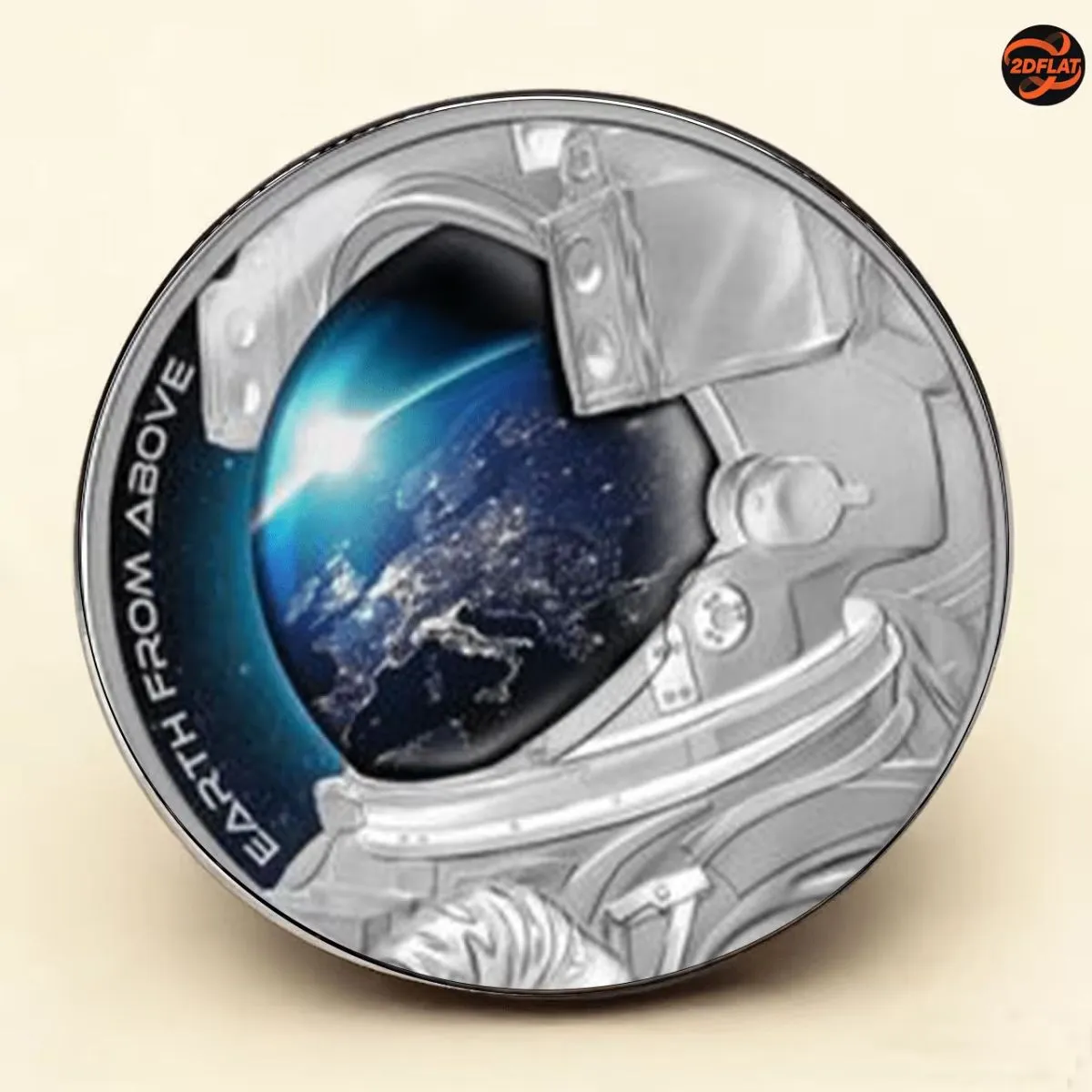 Astronaut Space Capsule Earth View Stainless Steel Brooch – Creative Space-Themed Lapel Pin, Unique Metal Badge / Emblem, Perfect Clothing Accessory for Space Lovers